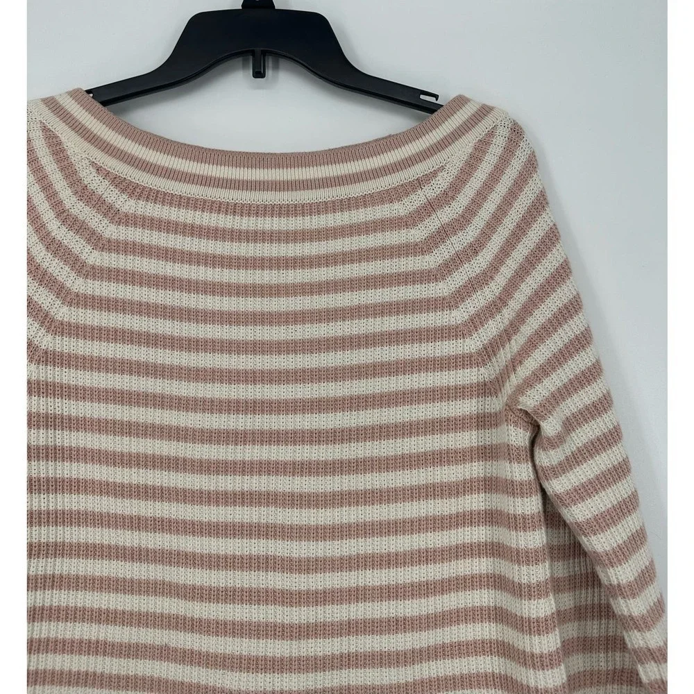 J. Crew Relaxed Boatneck Stripe Blush Sweater size S